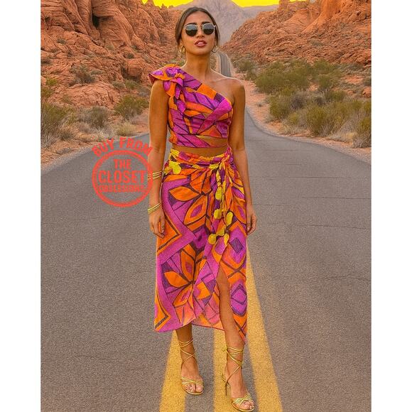 ZARA Co-Ord Set Printed Crop Top and Midi Skirt NWT - Picture 4 of 14